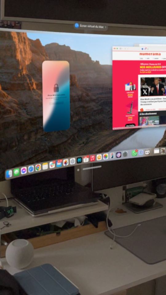 Le Mac Virtual Display du Apple Vision Pro en version ultrawide. // Source : Numerama