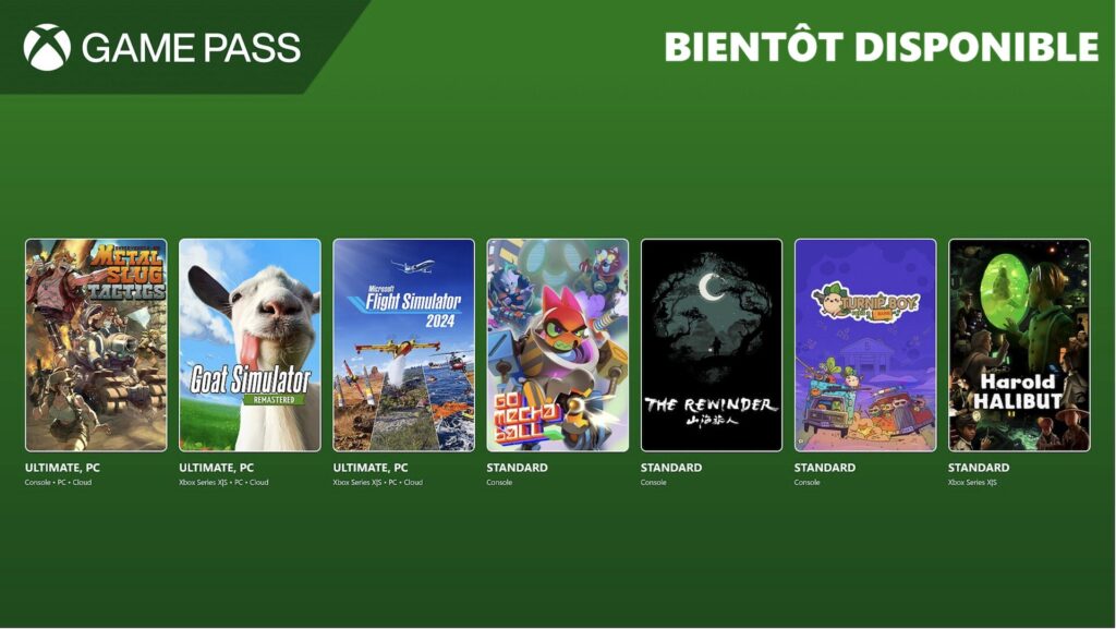 Xbox Game Pass en novembre 2024 // Source : Microsoft