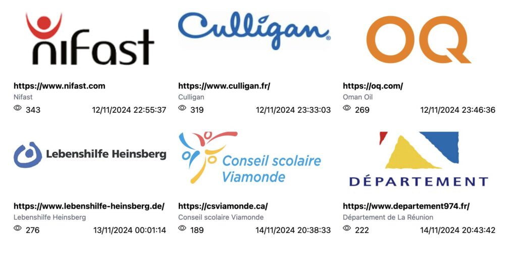 Le site de hackers avec la revendication de cyberattaque contre la Réunion en bas à droite. // Source : Numerama