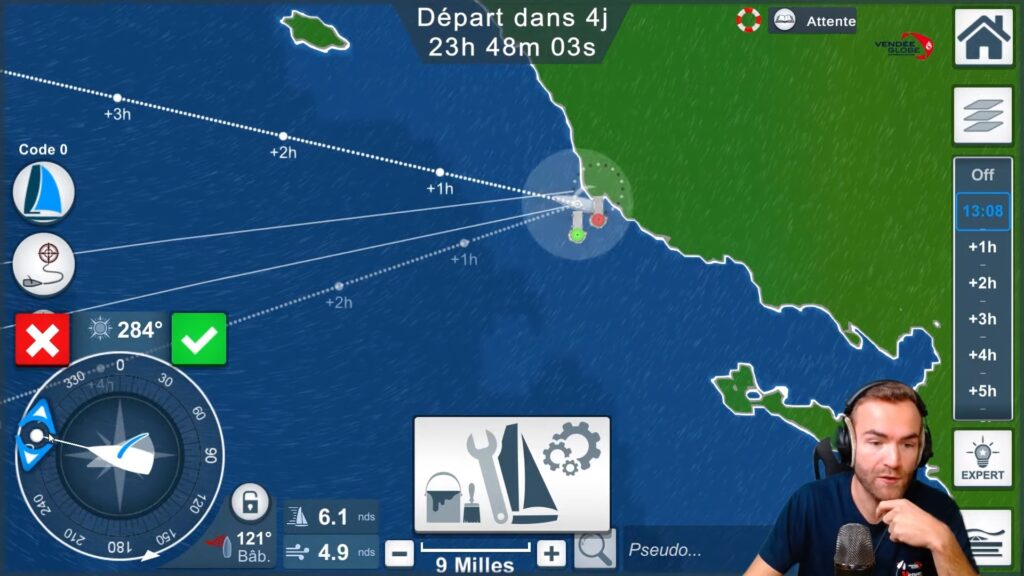 L'utilisation du gouvernail // Source : Vendée Globe