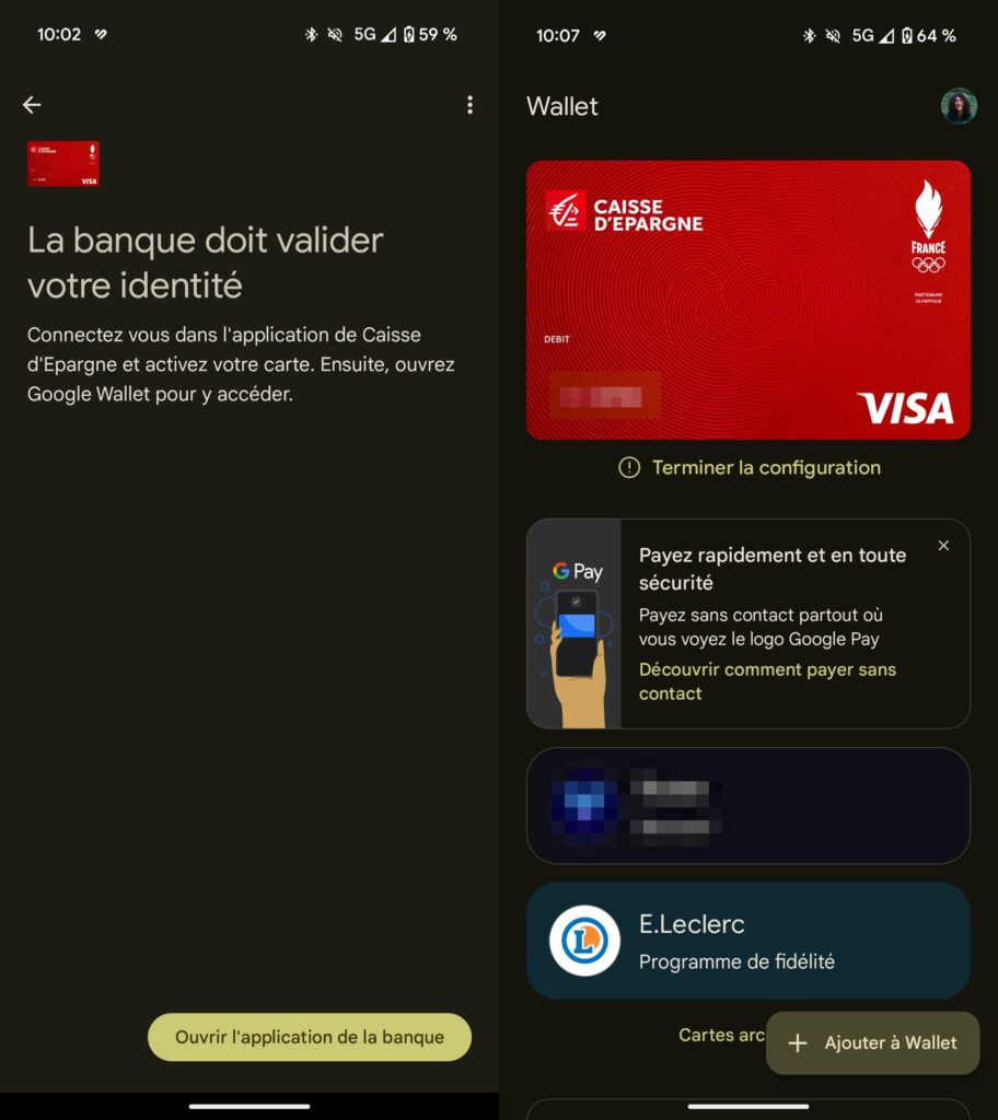 L'ajout d'une carte bancaire dans Google Wallet // Source : Numerama