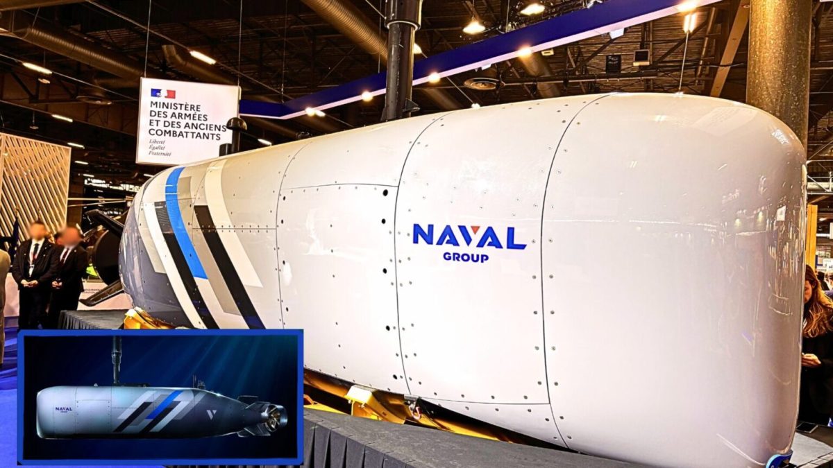 Un drone sous marin exposé au salon Euronaval. // Source : Numerama Un drone sous marin exposé au salon Euronaval. // Source : Numerama