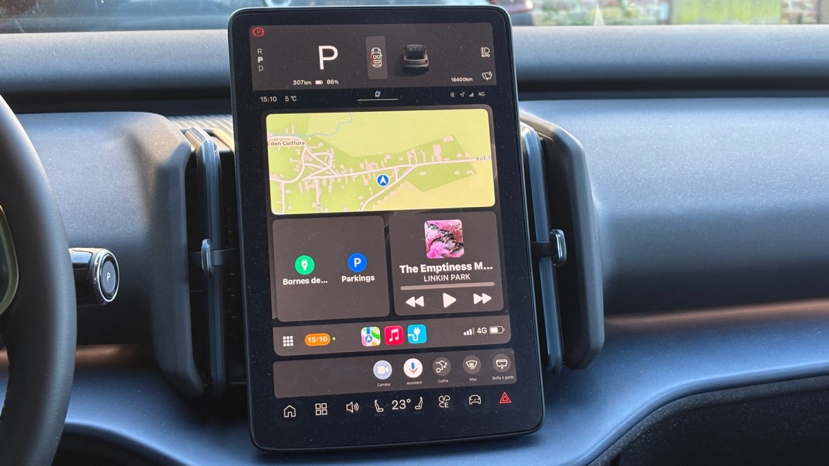 Apple CarPlay sur Volvo EX30 // Source : Maxime Claudel pour Numerama