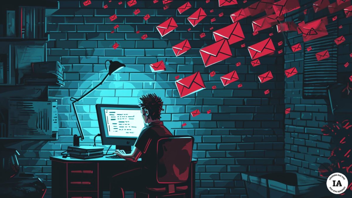 Un mail de phishing prétend que vous avez reçu des droits de successions. // Source : Numerama avec Midjourney