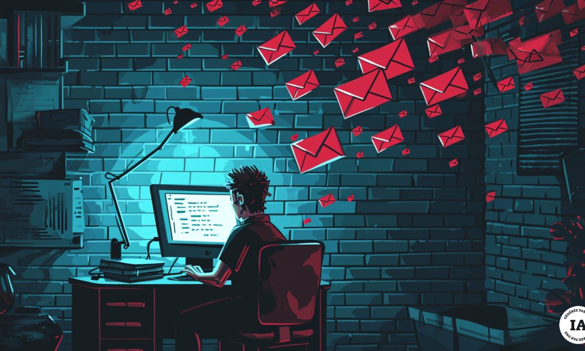 Un mail de phishing prétend que vous avez reçu des droits de successions. // Source : Numerama avec Midjourney