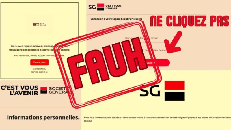 Ce faux mail de la Société Générale est une nouvelle arnaque pour voler les données bancaires