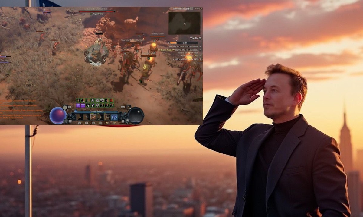 Elon Musk bat un record dans Diablo 4 // Source : Montage Maxime Claudel