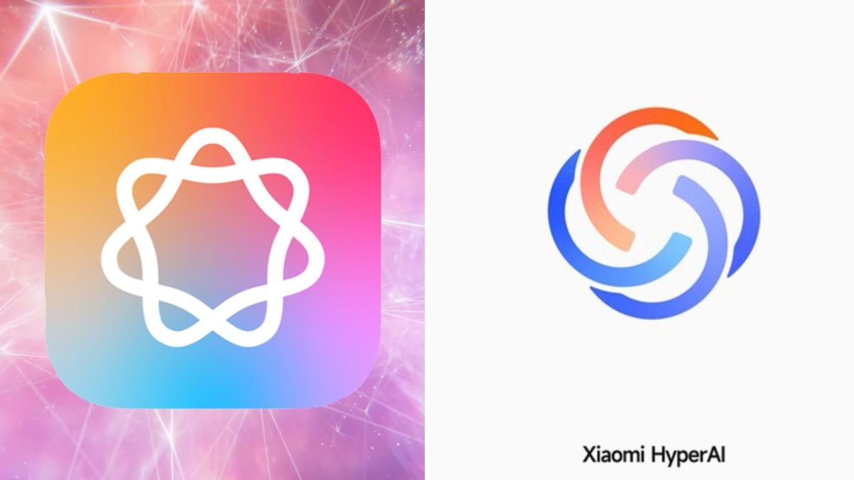 Les logo d'Apple Intelligence (à gauche) et de Xiao AI (à droite) // Source : Montage Numerama