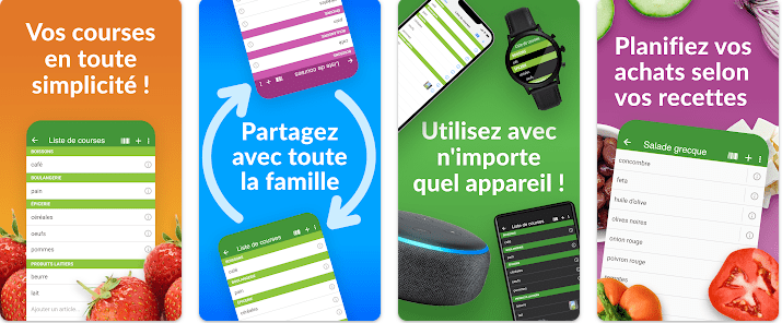 Liste de courses OurGroceries, en lien avec vos recettes préférées