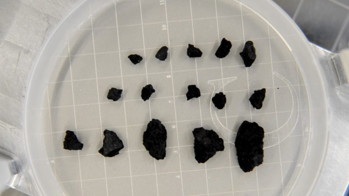 Fragments de Ryugu. // Source : Jaxa (image recadrée)