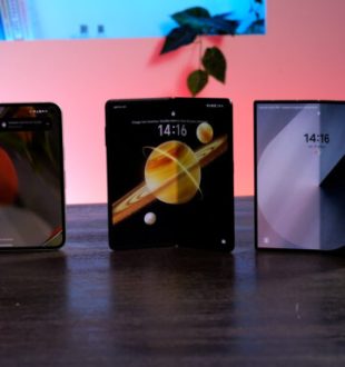 Les Samsung Galaxy Z Fold 6, Honor Magic V3 et Google Pixel 9 Pro Fold // Source : Alfred Tertrais pour Numerama