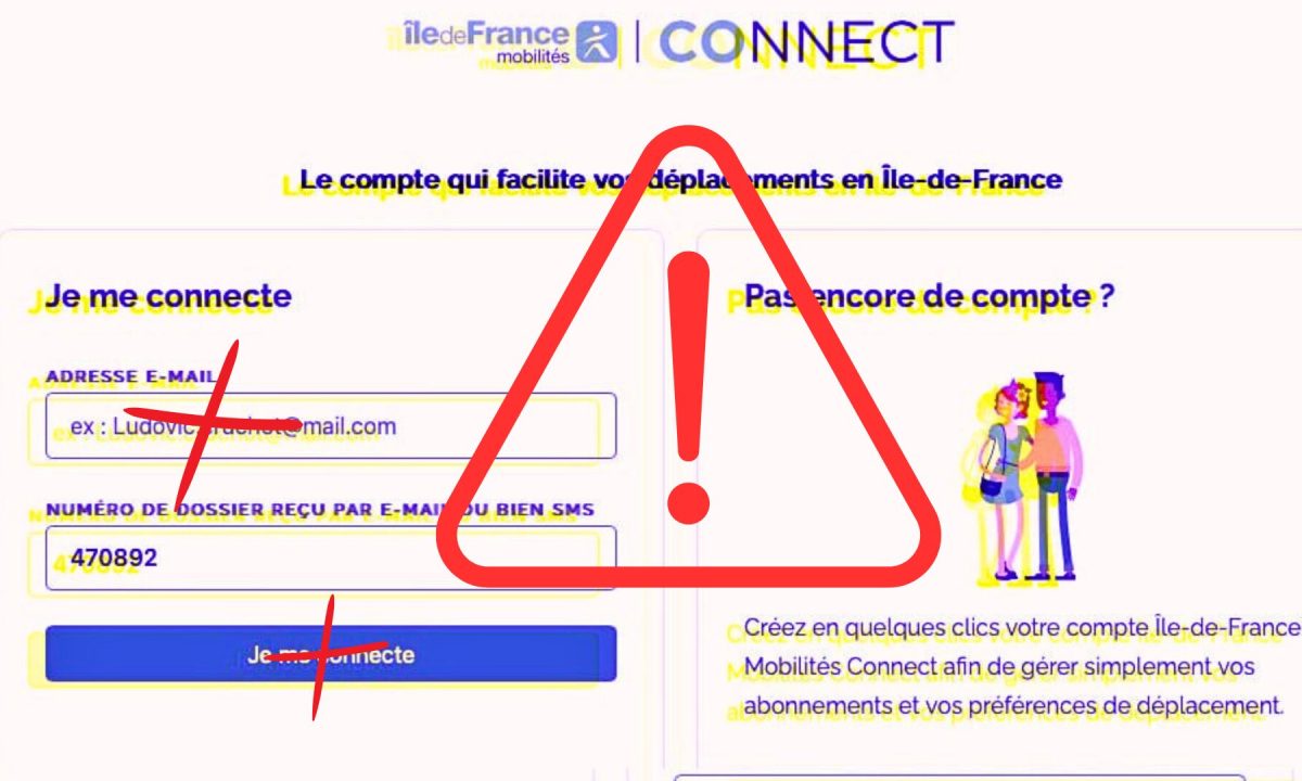 Un faux site  d'Île-de-France Mobilités. // Source : Alexandre Lenoir
