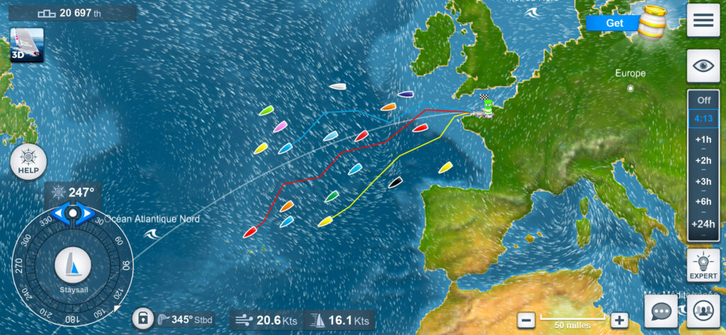 L'interface du jeu // Source : Virtual Regatta