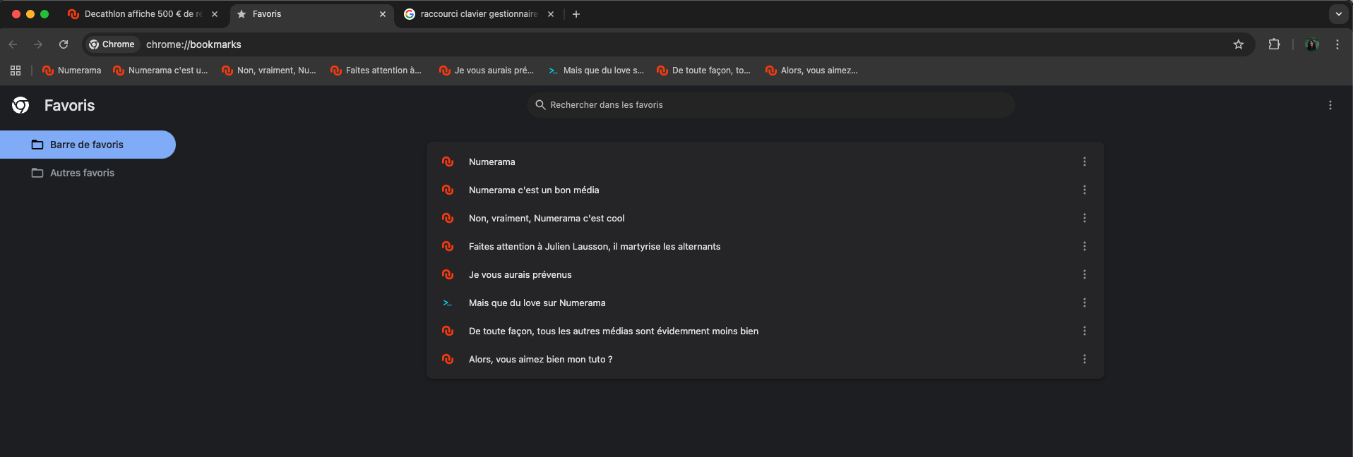 Comment afficher les favoris dans Chrome ? - Numerama