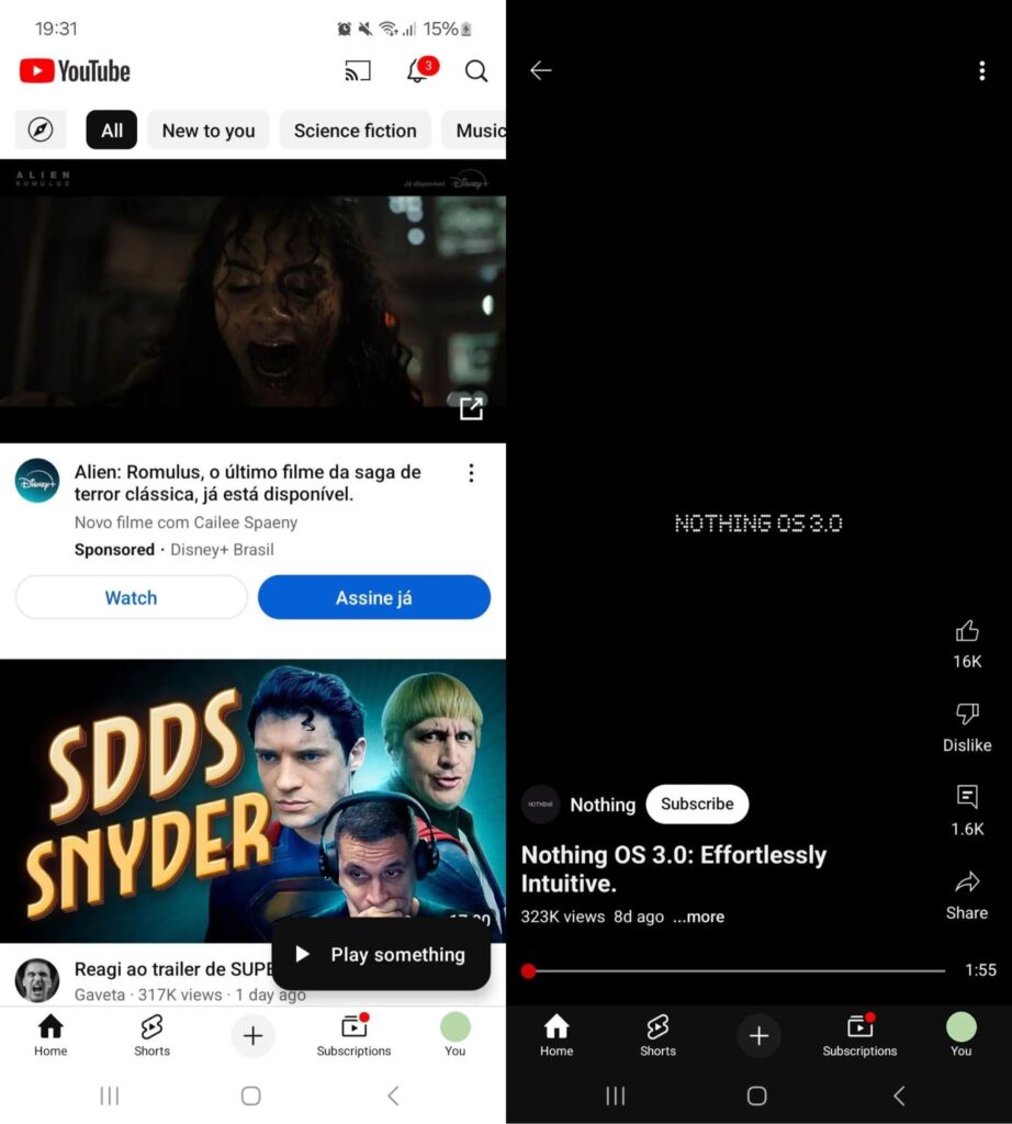 Le nouveau bouton de YouTube pour lancer des vidéos en aléatoire // Source : 9to5Google