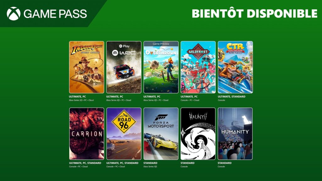 Xbox Game Pass en décembre 2024 // Source : Microsoft