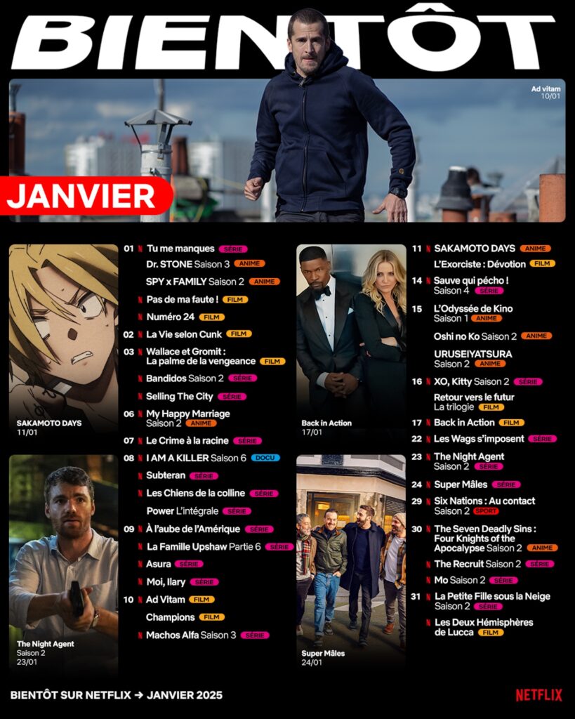 Netflix en janvier 2025 // Source : Netflix