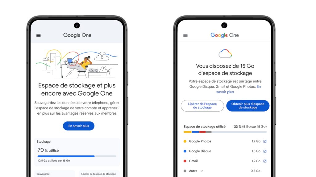 Google One permet de sauvegarder et restaurer facilement emails, photos et documents // Source : Google