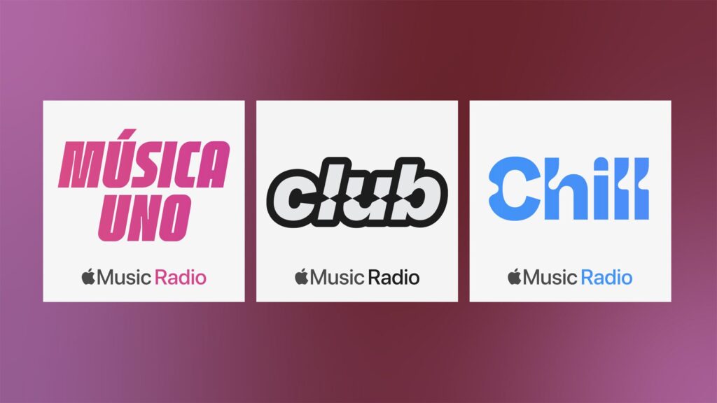 Les logos des nouvelles radios d'Apple.