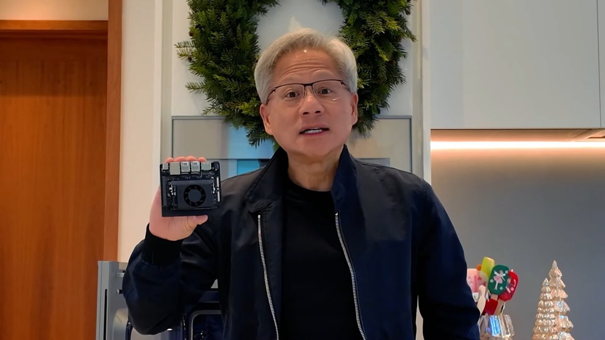 Jensen Huang présente le Jetson Orin Nano Super de Nvidia // Source : Nvidia
