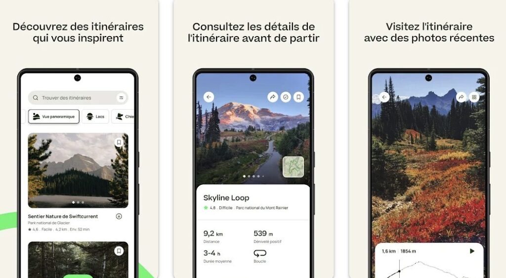 AllTrails est une jolie application.