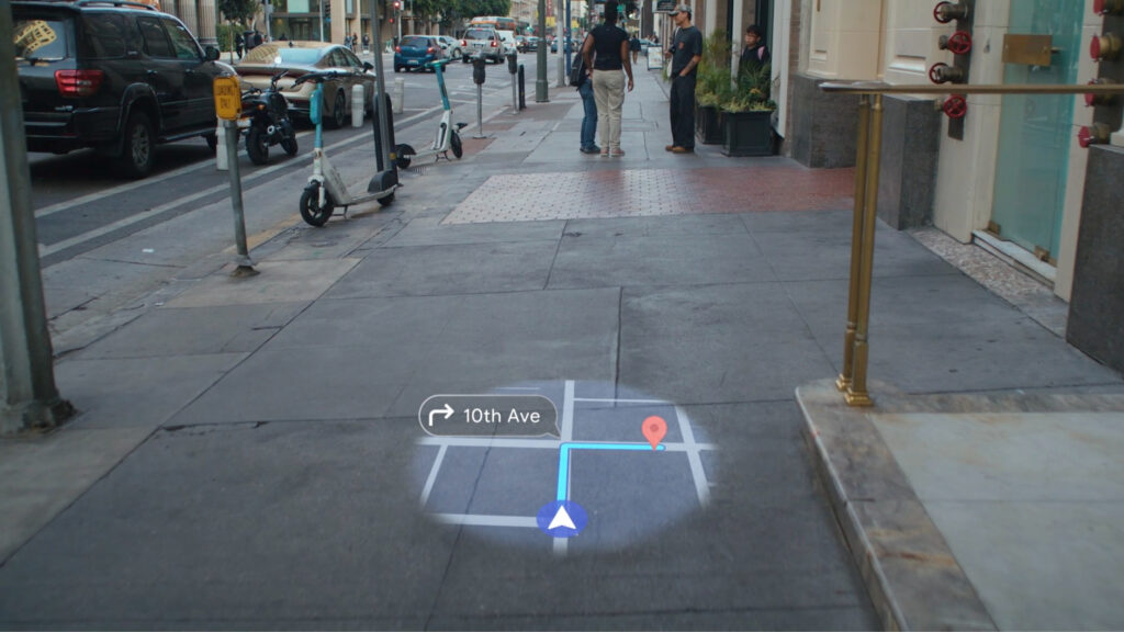 Google Maps avec les lunettes Google.
