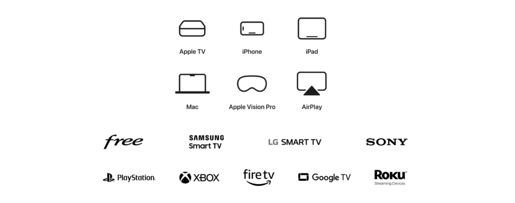 Les appareils sur lesquels Apple TV+ est disponible.