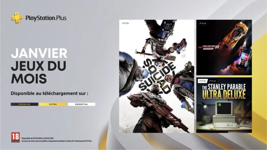 PlayStation Plus en janvier 2025 // Source : Sony