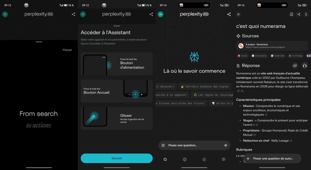 Perplexity Assistant est un vrai assistant vocal // Source : Numerama