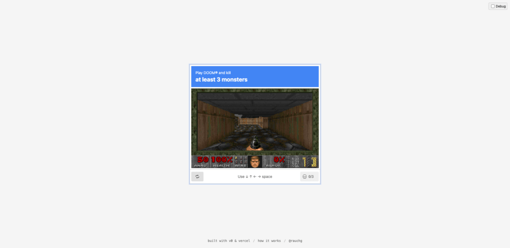 Un Captcha avec « Doom » // Source : Numerama