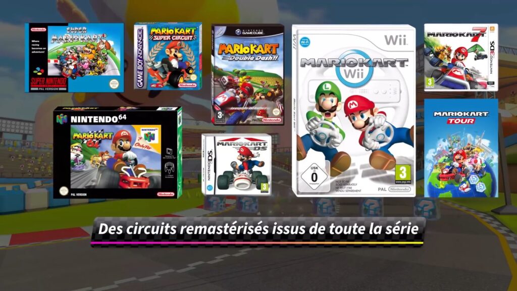 Tous les épisodes canons de la saga Mario Kart // Source : X (ex-Twitter)