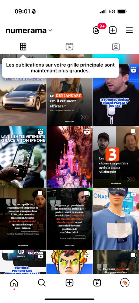 Le compte Instagram de Numerama // Source : Capture d'écran Numerama