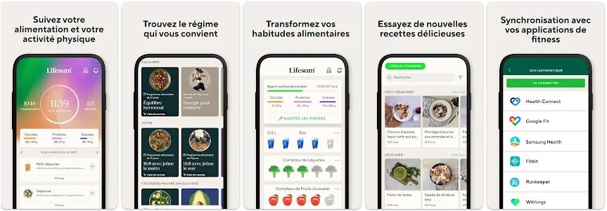 Lifesum, de nombreux programmes adaptés à chacun