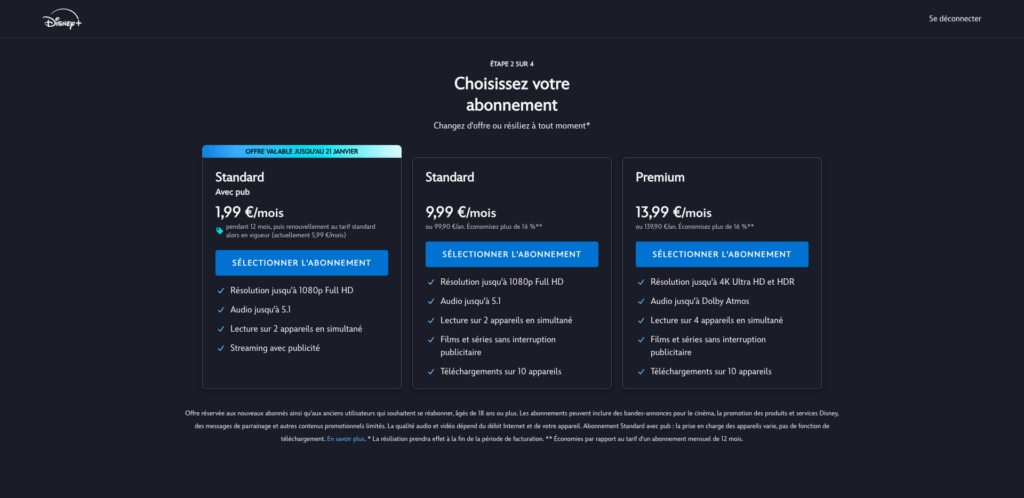 L'offre Disney+ à 1,99 euro par mois // Source : Numerama