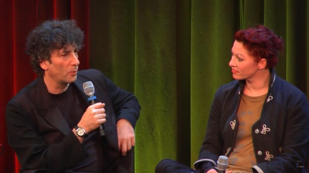 Neil Gaiman et Amanda Palmer, en 2013, lors d'une interview pour Google // Source : Capture d'écran Youtube