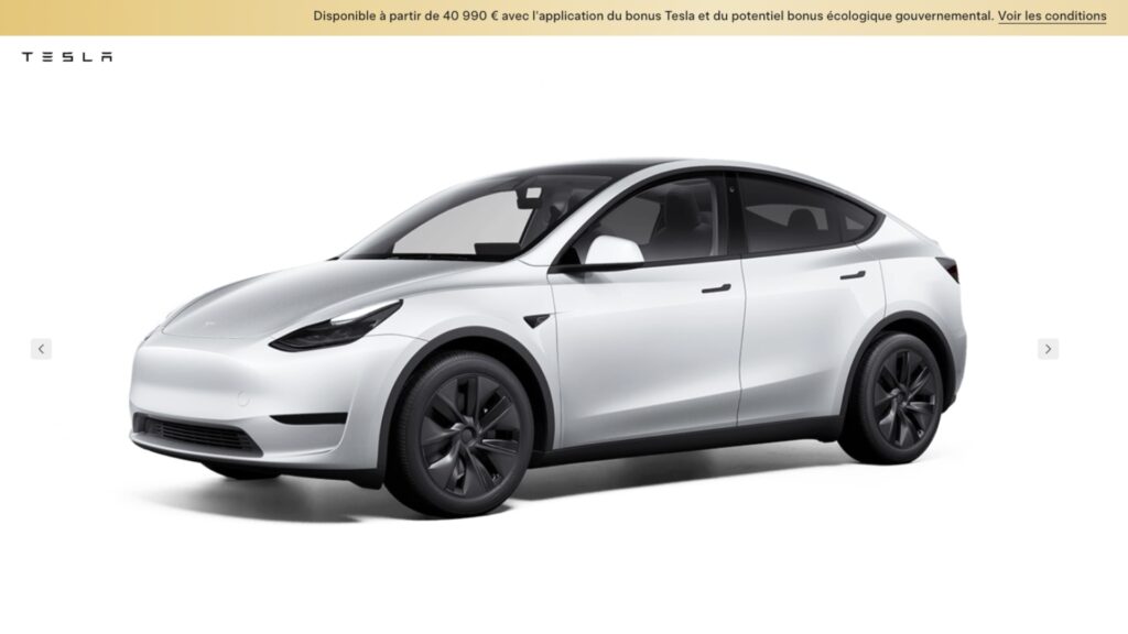 Tesla offre 4 000 € de remise sur l'actuel Model Y. // Source : Configurateur Tesla