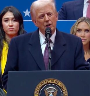 Discours de Trump lors de la parade présidentielle d'investiture, le 20 janvier 2025. // Source : Capture d'écran