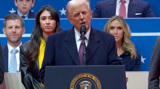 Discours de Trump lors de la parade présidentielle d'investiture, le 20 janvier 2025. // Source : Capture d'écran