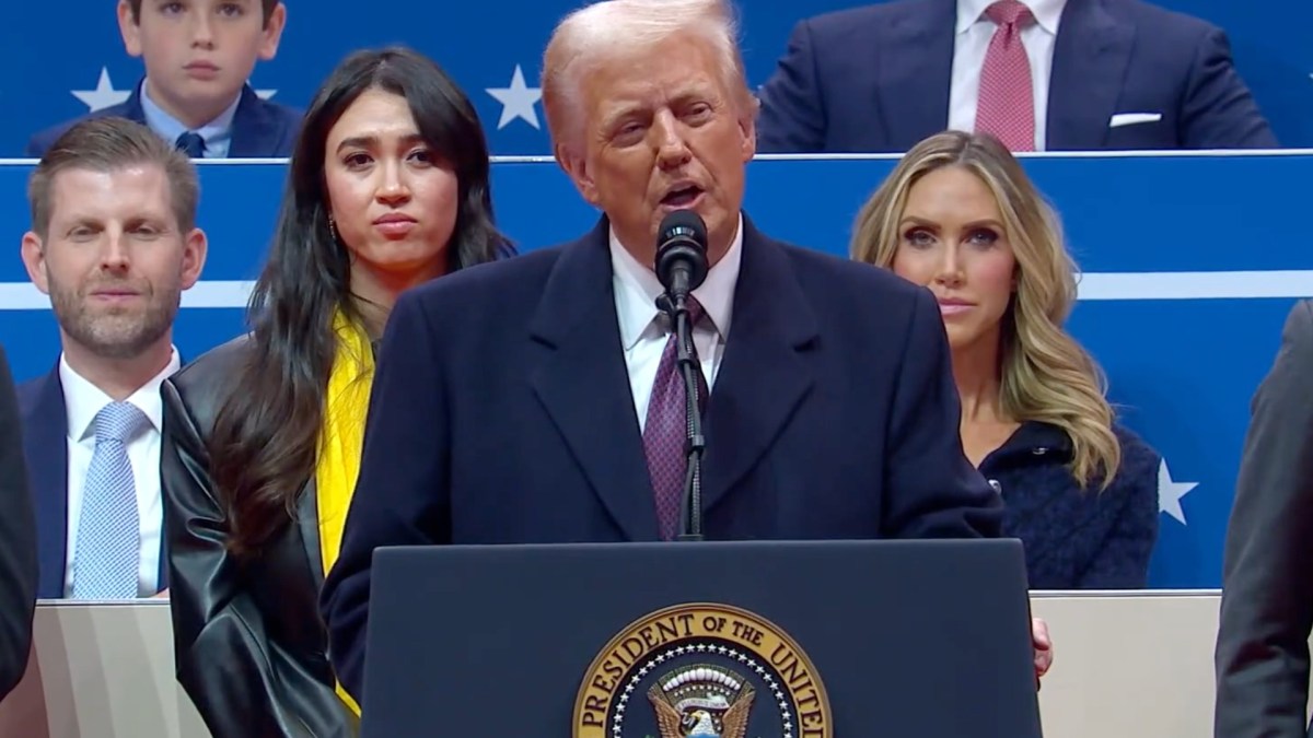 Discours de Trump lors de la parade présidentielle d'investiture, le 20 janvier 2025. // Source : Capture d'écran