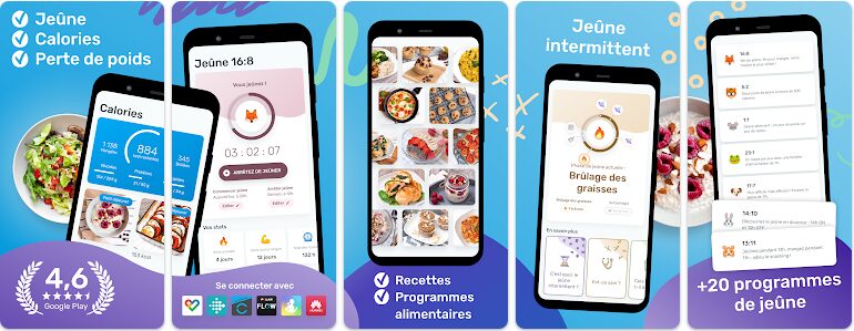 Yazio, compteur de calories, jeûne intermittent et recettes