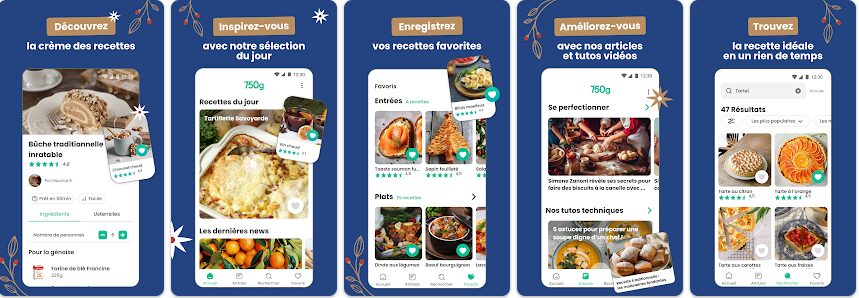750g, application de recettes