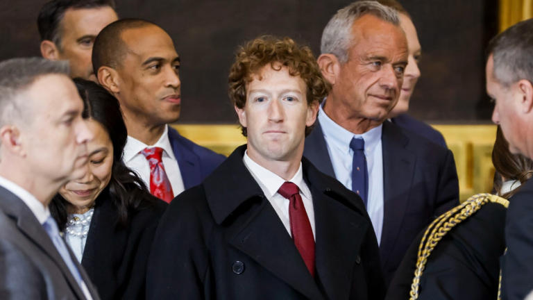 Mark Zuckerberg à la cérémonie d'inauguration de Donald Trump. // Source : Skynews