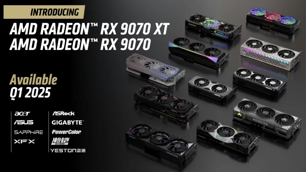 Les Radeon RX 9070 XT et 9070 // Source : AMD