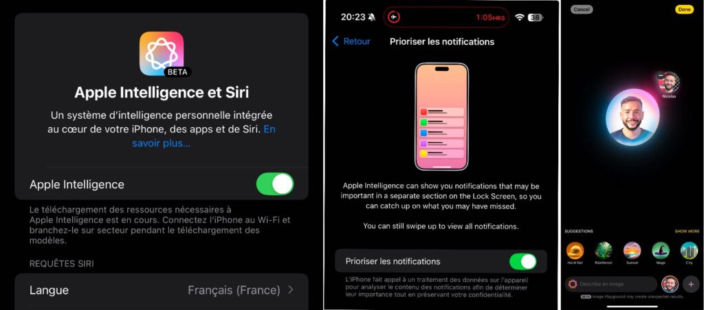 Apple Intelligence en français, avec les nouveautés d'iOS 18.4 à essayer.