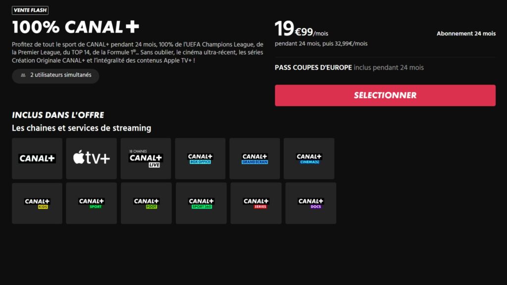 La vente flash de Canal+ est disponible jusqu'au 17 février 2025
