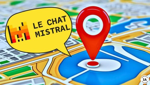 Le Chat de Mistral AI connait votre localisation, comme des milliards de site web. // Source : Numerama avec Midjourney