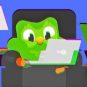La chouette de Duolingo est détournée par des hackers. // Source : Duolingo