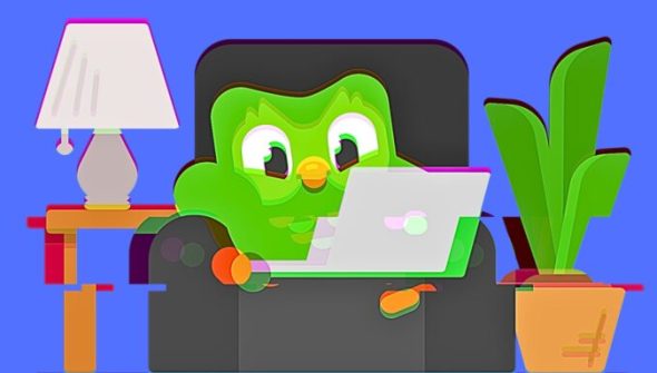 La chouette de Duolingo est détournée par des hackers. // Source : Duolingo