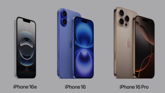 Les iPhone 16e, 16 et 15. // Source : Apple