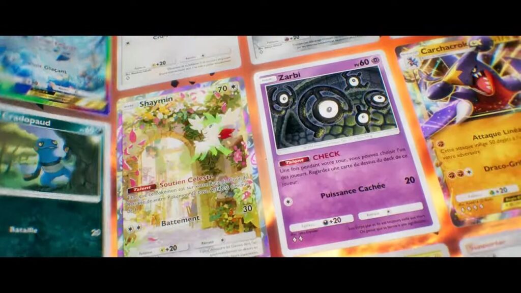 Un aperçu des cartes qui arrivent avec l'extension Lumière Triomphale // Source : Pokémon